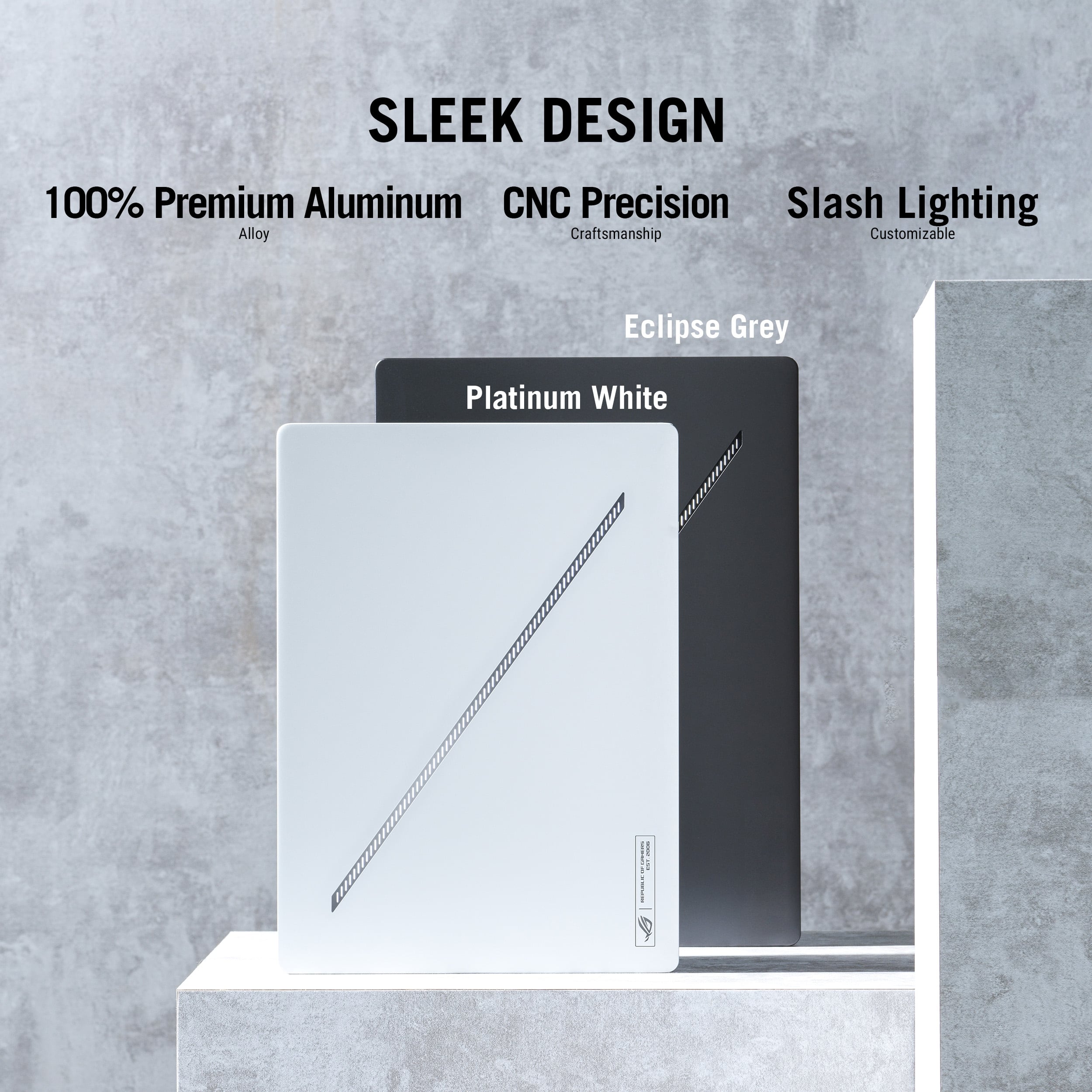 SLEEK DESIGN 100% Premium Aluminum CNC Precision Slash Lighting Alloy Craftsmanship Customizable Eclipse Grey Platinum White