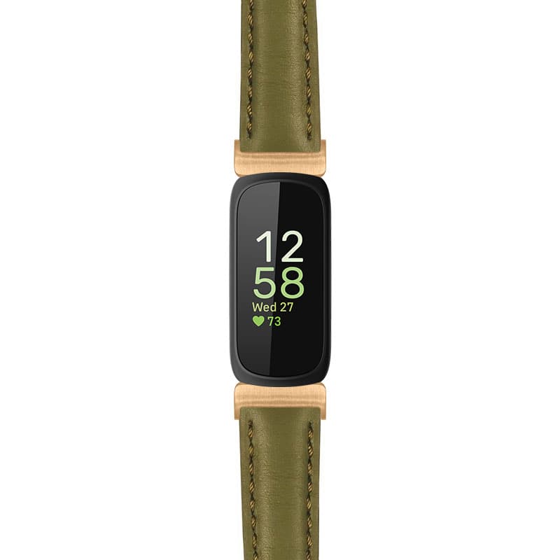 StrapsCo - Everyday Leather Watch Band Strap For Fitbit Inspire 3 (Extra Short) - Dark Green (Rose Gold Hardware) price history on PriceWatchPro