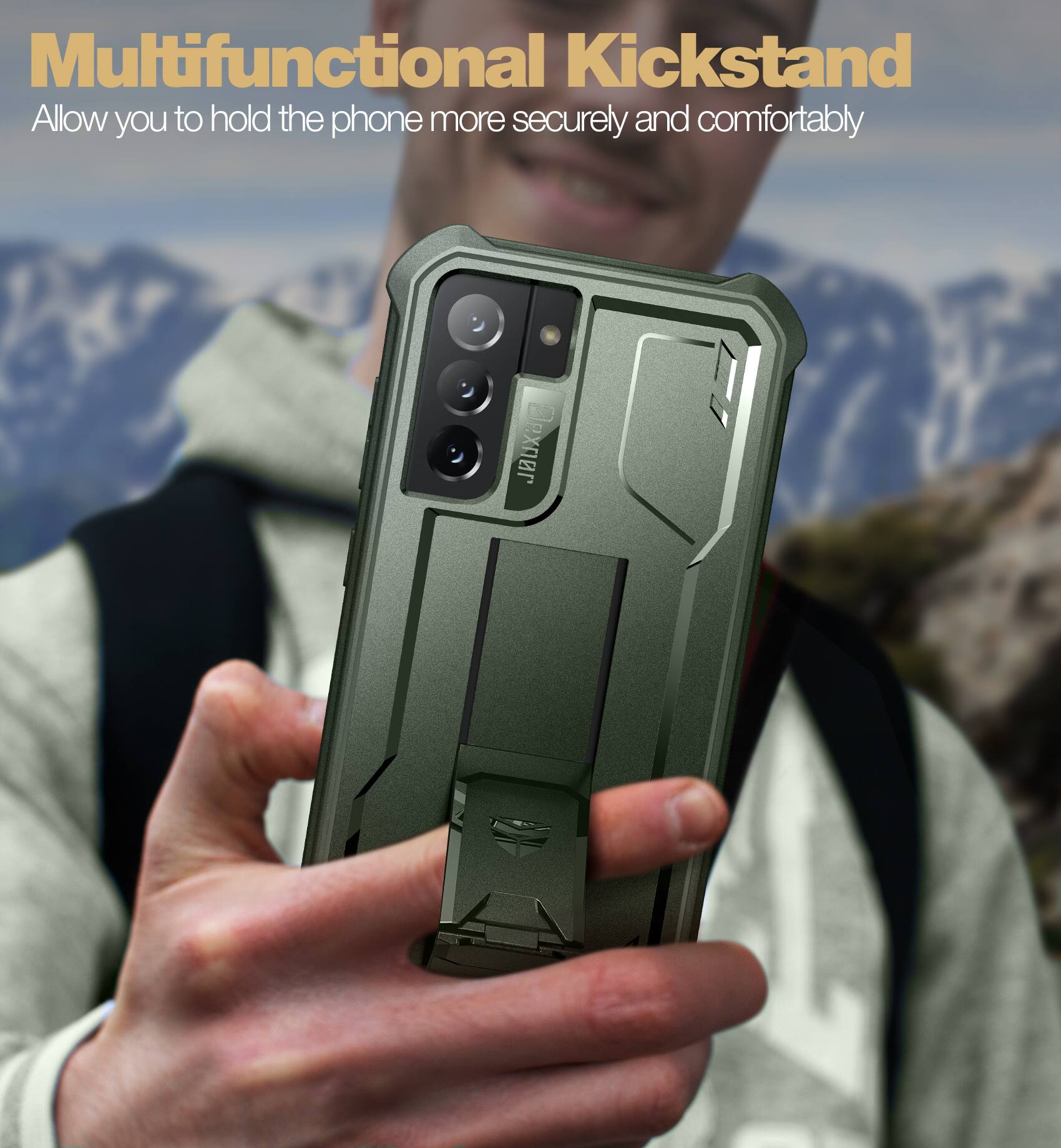 Multifunctional Kickstand  
Allow you to hold the phone more securely and comfortably