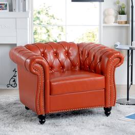 Anysun - Modern Classic PU Leather Sofa Set - Luxurious Comfort & Stylish Durable Design - Orange