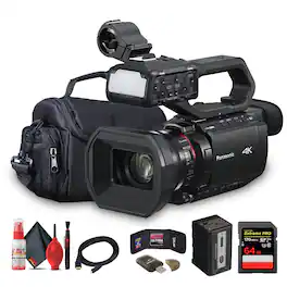 Panasonic - AG-CX20 4K Professional Compact Camcorder with Rich Connectivity + 64GB Card + More
