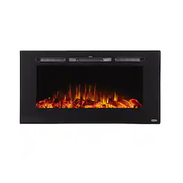 Touchstone Home Products - 40 in. Wall Mounted Recessed Sideline Smart Electric Fireplace 1500W - Black