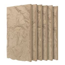 Boyel Living - 6-Pack 23.62-in x 47.24-in 3D Faux Stone Polyurethane Wall Panel - Natural