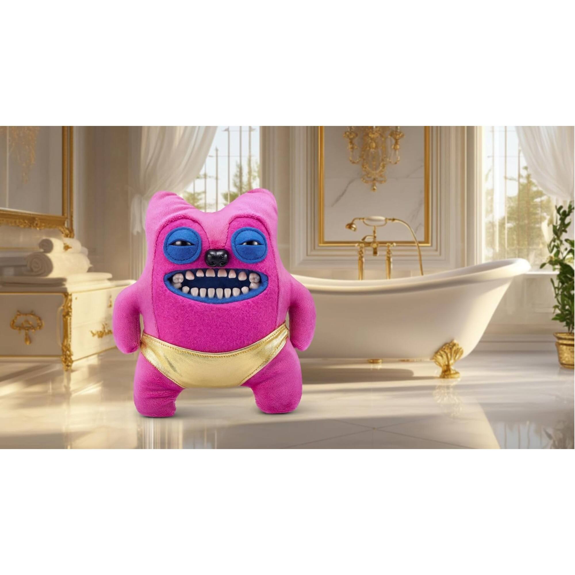 Alt View 1. Fuggler - Fuggler Gold Fuggs by ZURU Funny Ugly Monster, Plush, Collectible, Toy (Greedy Grinner - Pants) - Assorted Pre-Pack.