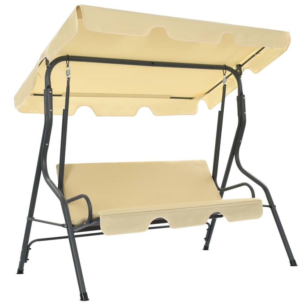 vidaXL - Garden Swing Seat White Powder-coated steel, Polyester Large - Cream price history on PriceWatchPro
