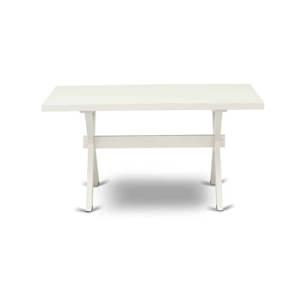 Alt View 1. East West Furniture - X026MZ015-5 5-Piece Dining Room Table Set Contains a Dining Table and 4 Baby Blue Padded Chairs - Wire Brushed Linen - Multi-Color.