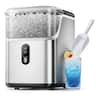 SIMZLIFE - Nugget Ice Maker Countertop -35lbs/Day, Self-Cleaning Function, 7-minute rapid ice making, Soft Chewable Pellet Ice - Silver