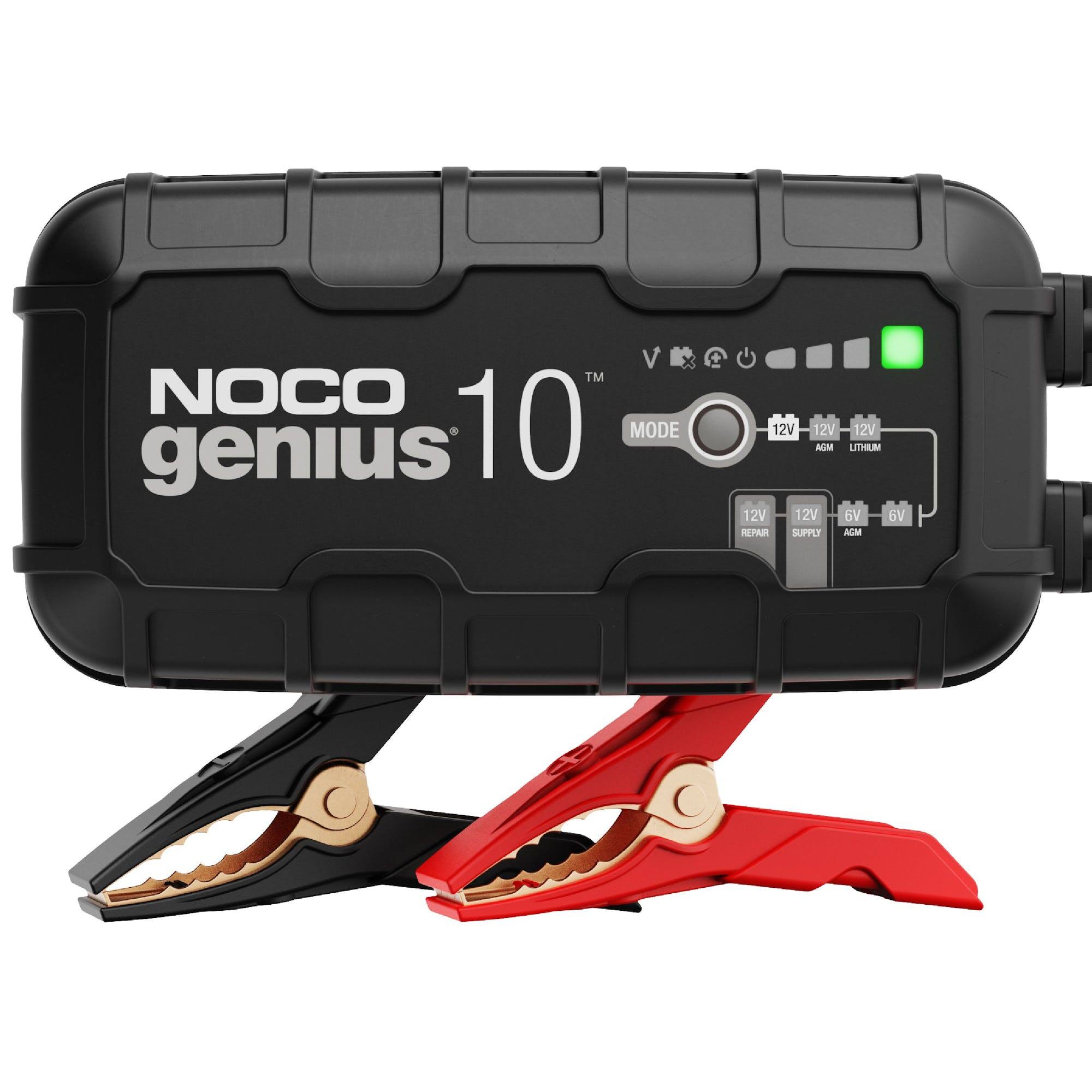 NOCO - GENIUS10: 10A Smart Battery Charger – 6V/12V – Automatic Maintainer & Trickle Charger – For Lead-Acid & Lithium
