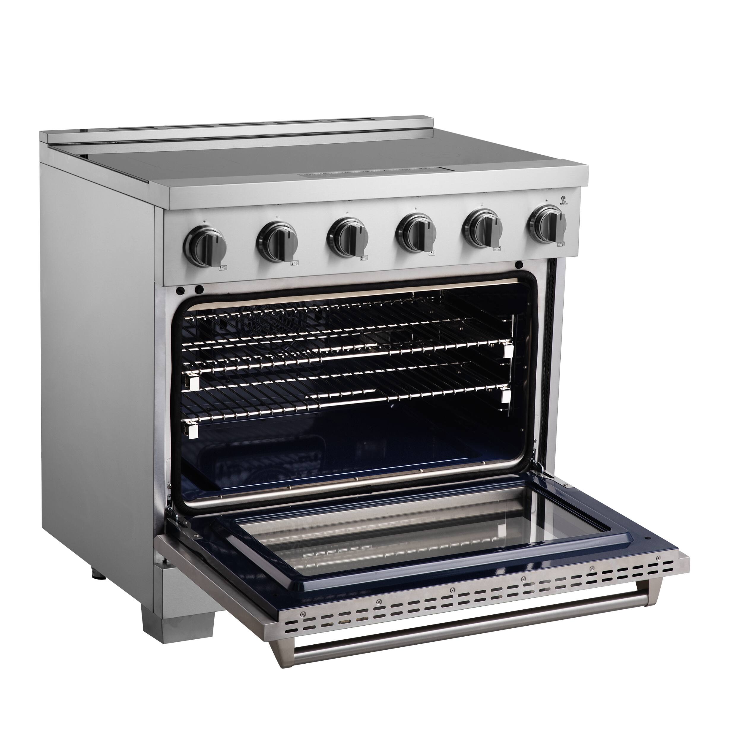 Alt View 1. Kucht - 36 Inch Induction Range in Stainless Steel with 5 Elements and Bridge Zone - Stainless Steel.