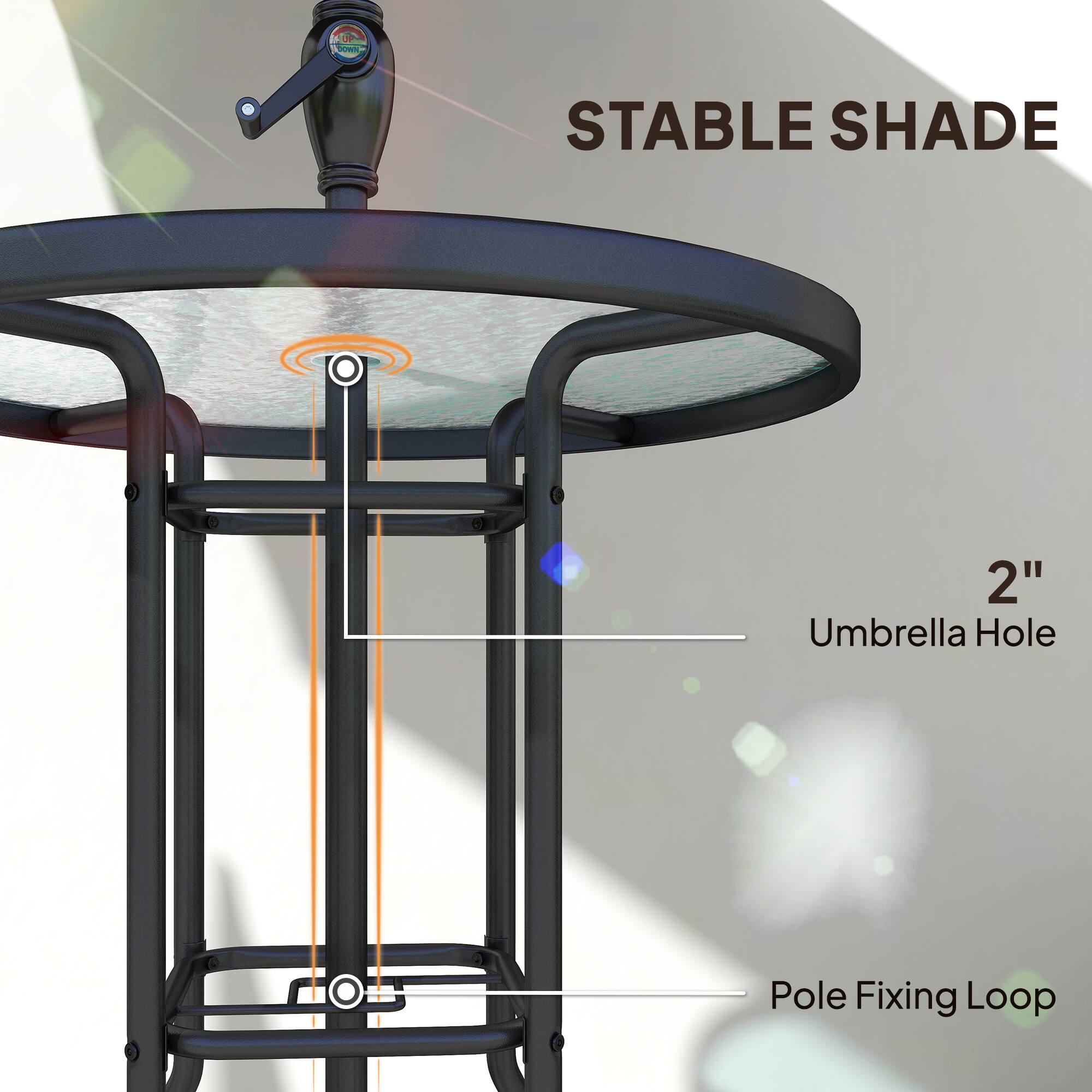 STABLE SHADE  
2" Umbrella Hole  
Pole Fixing Loop