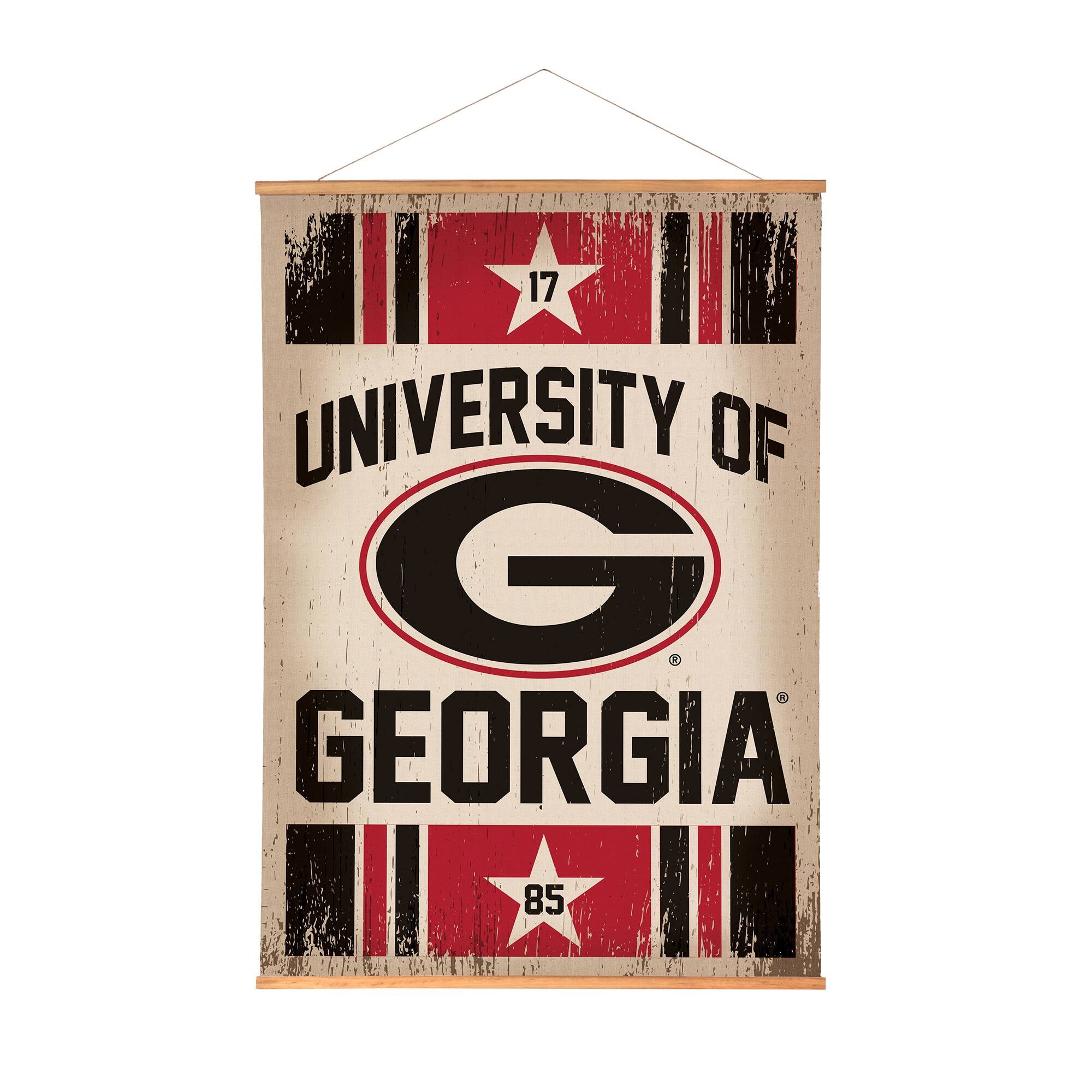 Georgia Bulldogs 36" x 54" Large Canvas Wall Art Tapestry with Wood Frame