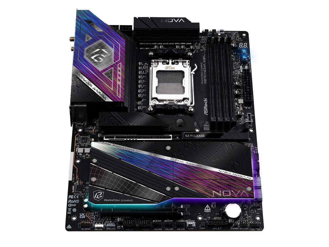 DVA i 8.8. AAA BARVAL E - b WIF GAMING VAON PHANTOM 0BX ASRock EZ RELEASE FASA assaas FAS mstn MANA AAA P I AT0 FCCE RoHS I2 PHANTOM GAMING NOVA UK CA IL C_AS