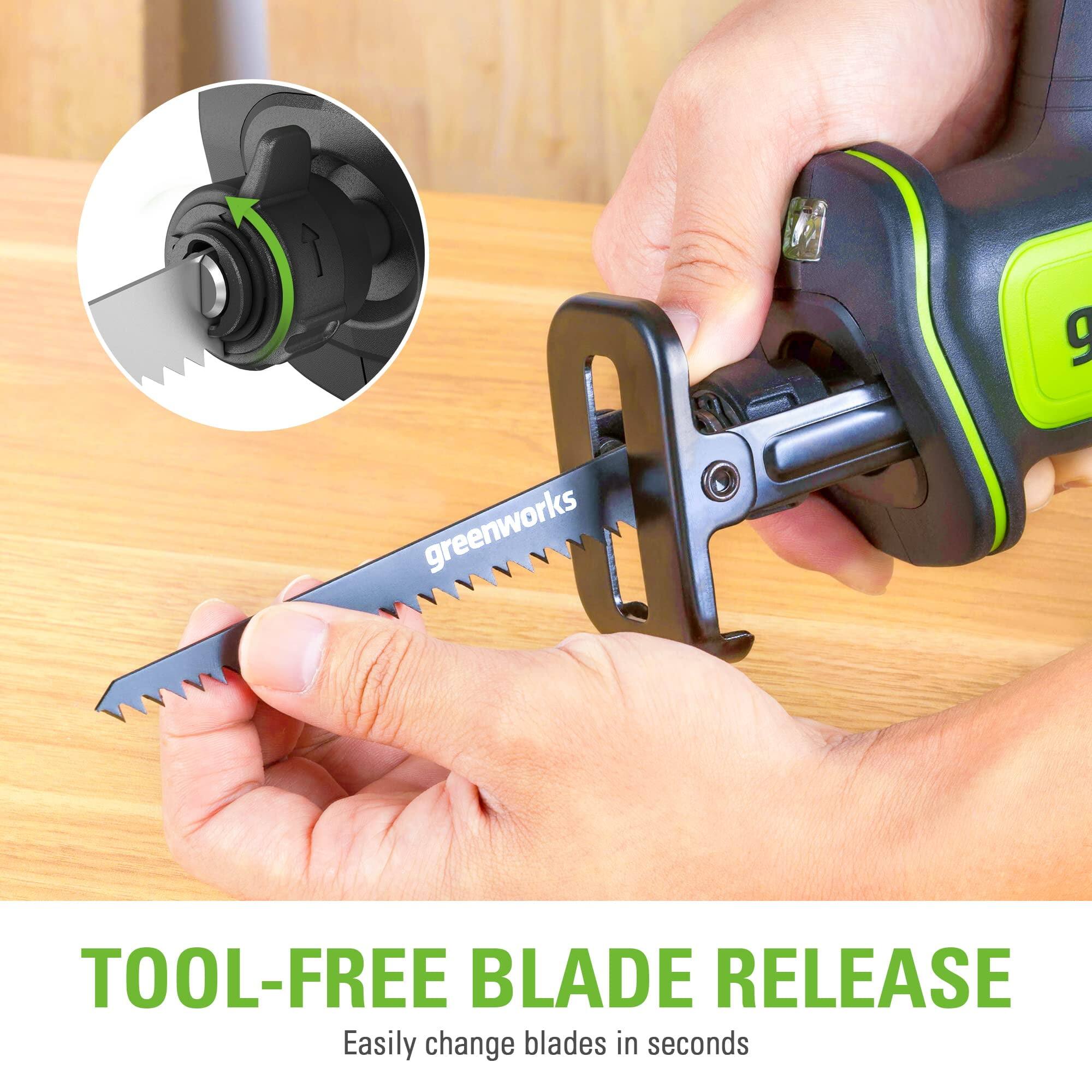 **TOOL-FREE BLADE RELEASE**

Easily change blades in seconds