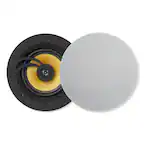 Front. Lithe Audio - Bluetooth Wireless 6.5" Ceiling Speaker, Pair (1 Master and 1 Wired Passive) - Black|Gold.