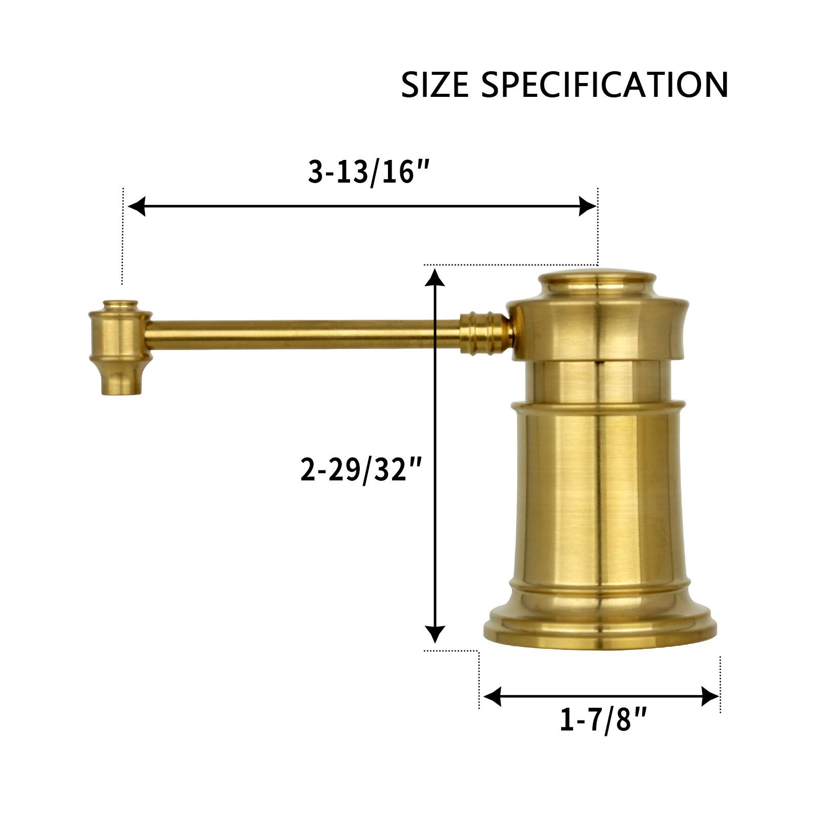SIZE SPECIFICATION  
3-13/16"  
2-29/32"  
1-7/8"