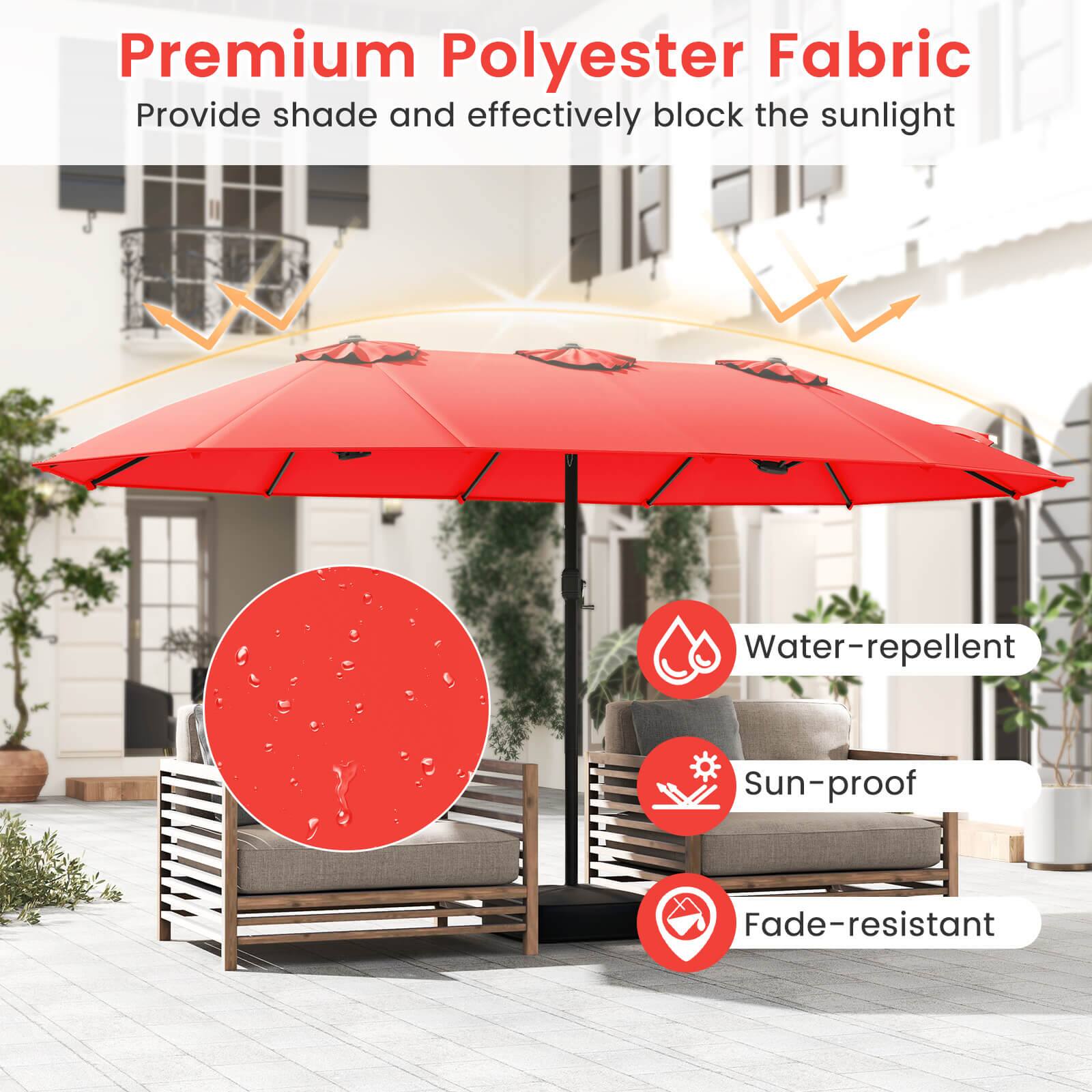 Premium Polyester Fabric  
Provide shade and effectively block the sunlight  

- Water-repellent  
- Sun-proof  
- Fade-resistant