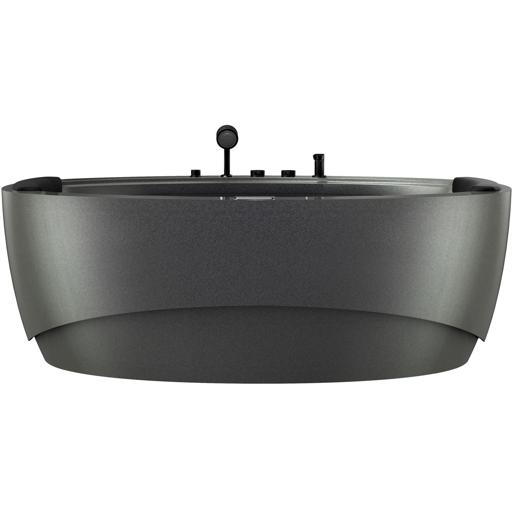 Empava - 74.8 in. x 44.9 in. Oval Center Drain Combination Whirlpool Water/Air Bathtub - Tub filler - Waterfall - Lights - Green