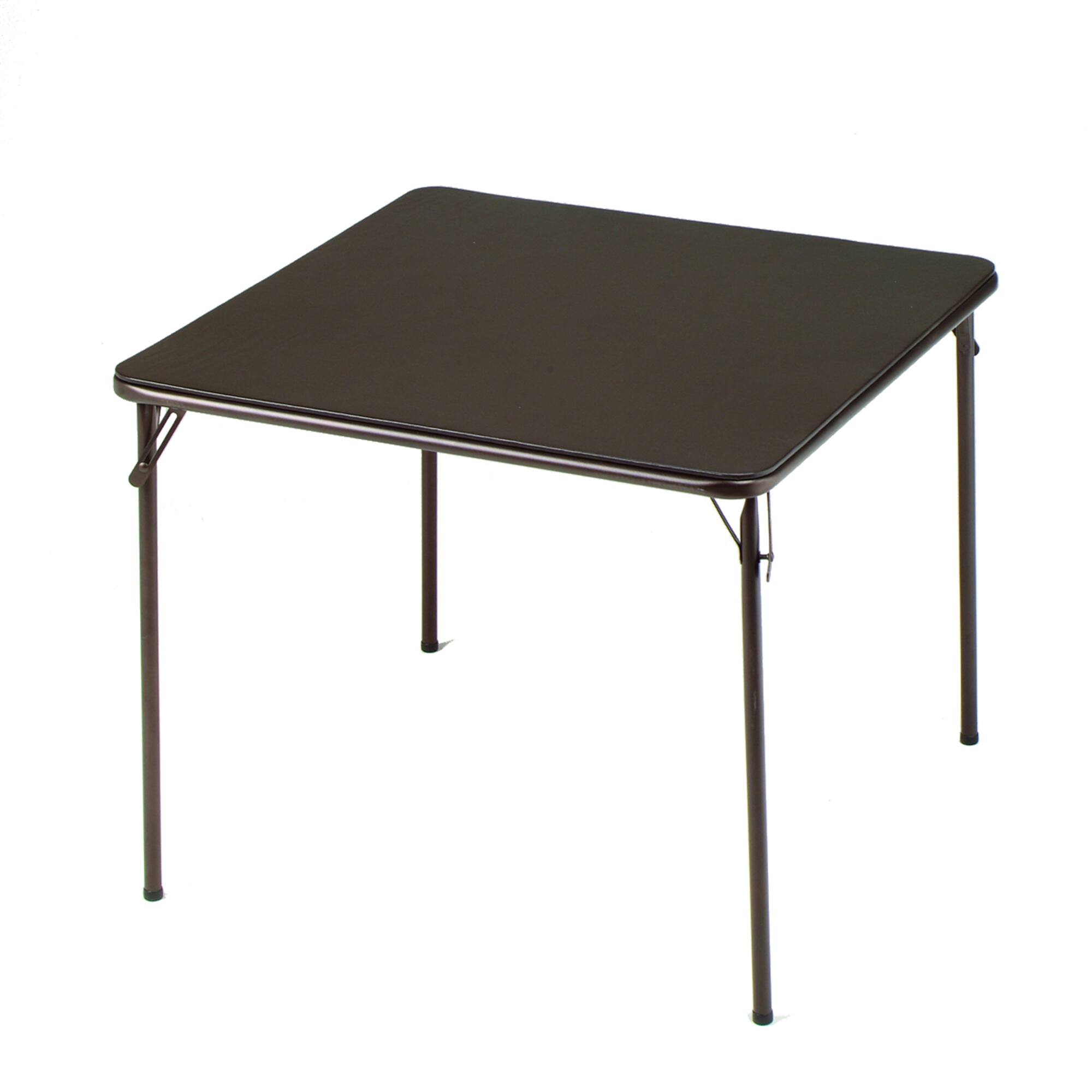 Front. MECO - MECO Sudden Comfort 34 x 34 Inch Square Metal Folding Dining Card Table, Black - Cinnabar.