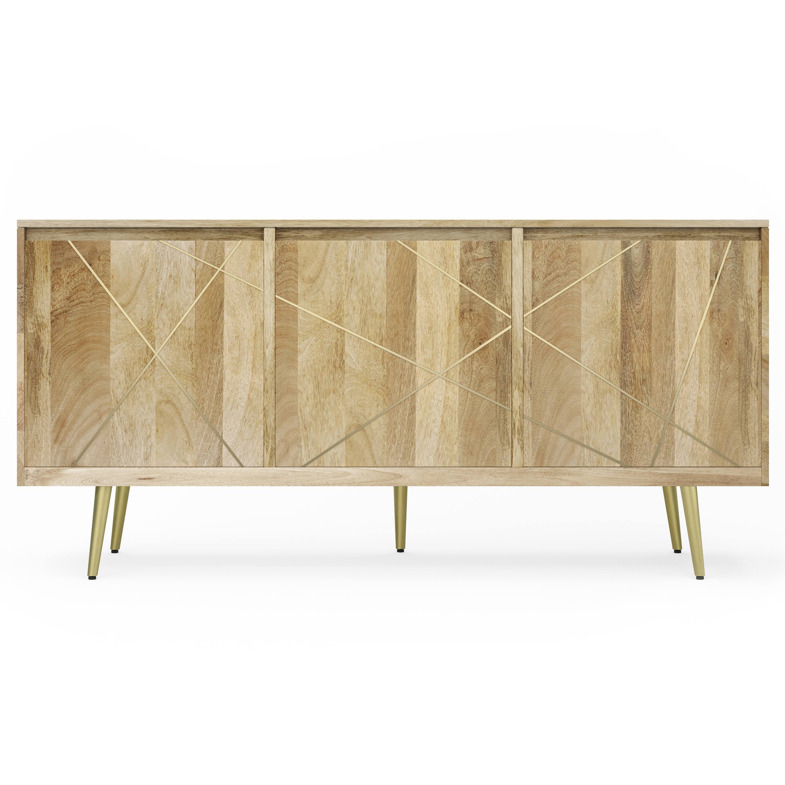 Left. Simpli Home - Jager SOLID MANGO WOOD Sideboard Buffet in Natural - Natural.