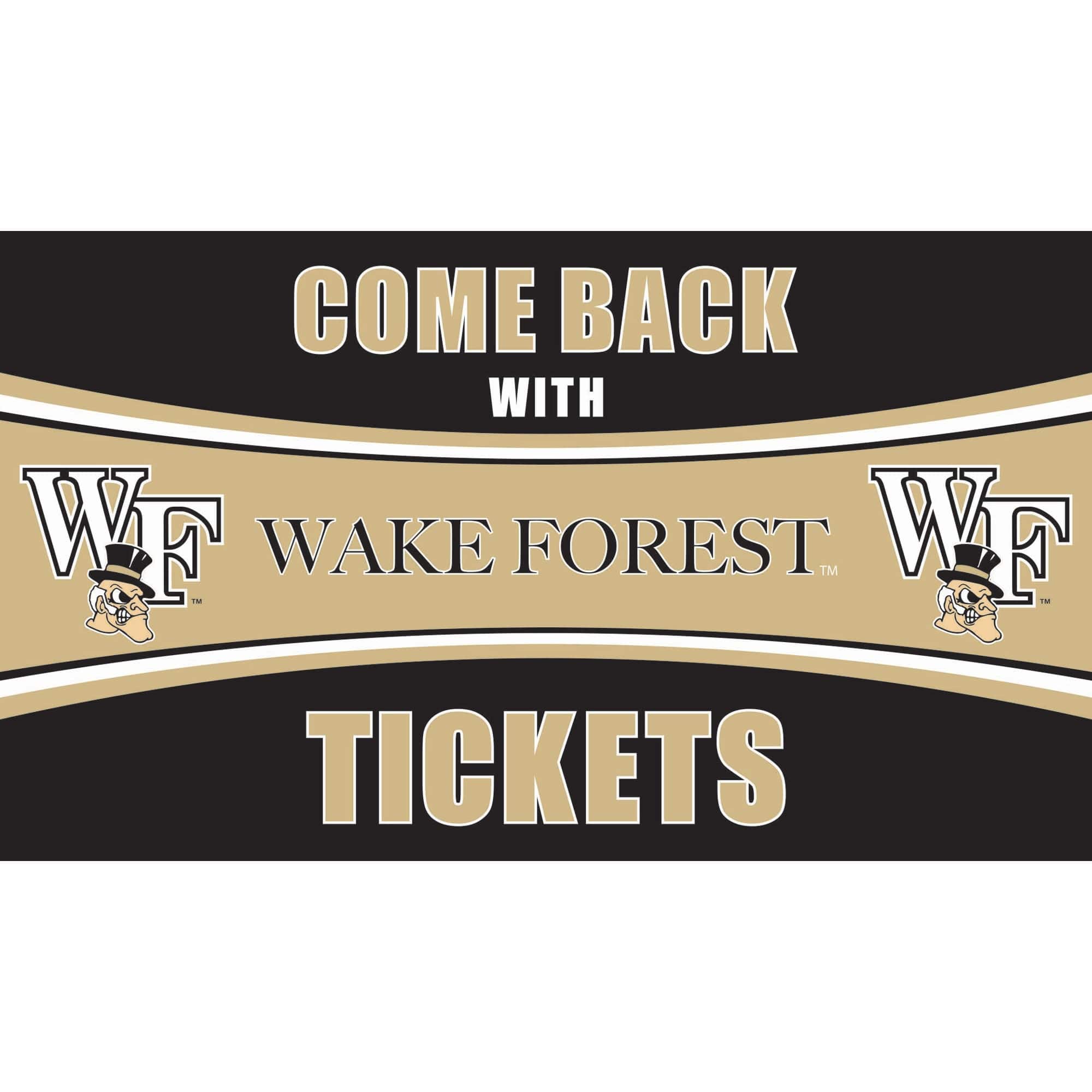 Evergreen Enterprises - Wake Forest Demon Deacons 28" x 16" Come Back With Tickets Door Mat - Multicolor