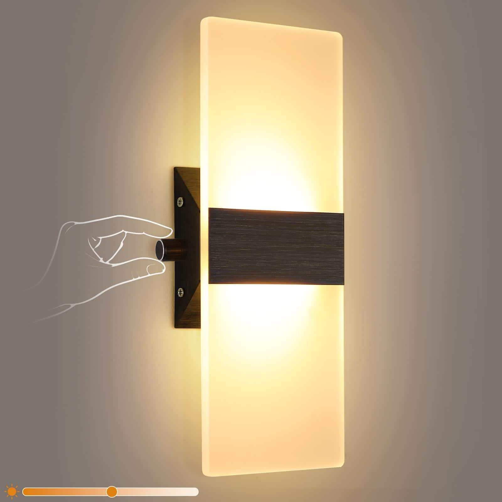 TECH SAFARI - Modern Wall Sconce With Indoor Light Dimmable w Mounted Fixtures For Hallway Stairway Bedroom Cool Pack - 1 Warm White