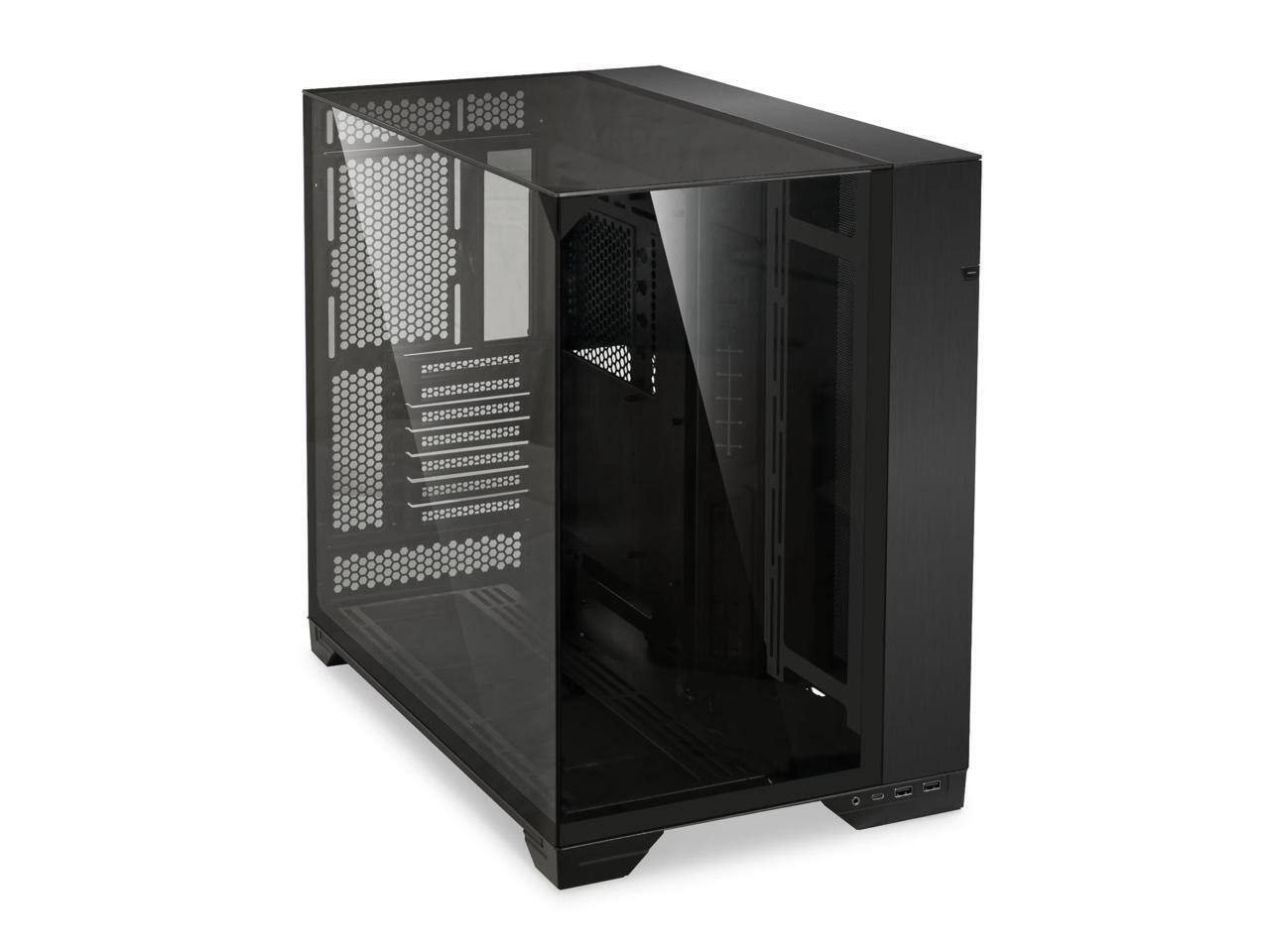 Angle. Lian Li - LIAN LI O11 Vision Black  Aluminum / Steel / Tempered Glass ATX Mid Tower Computer Case ----- O11VX - Black.