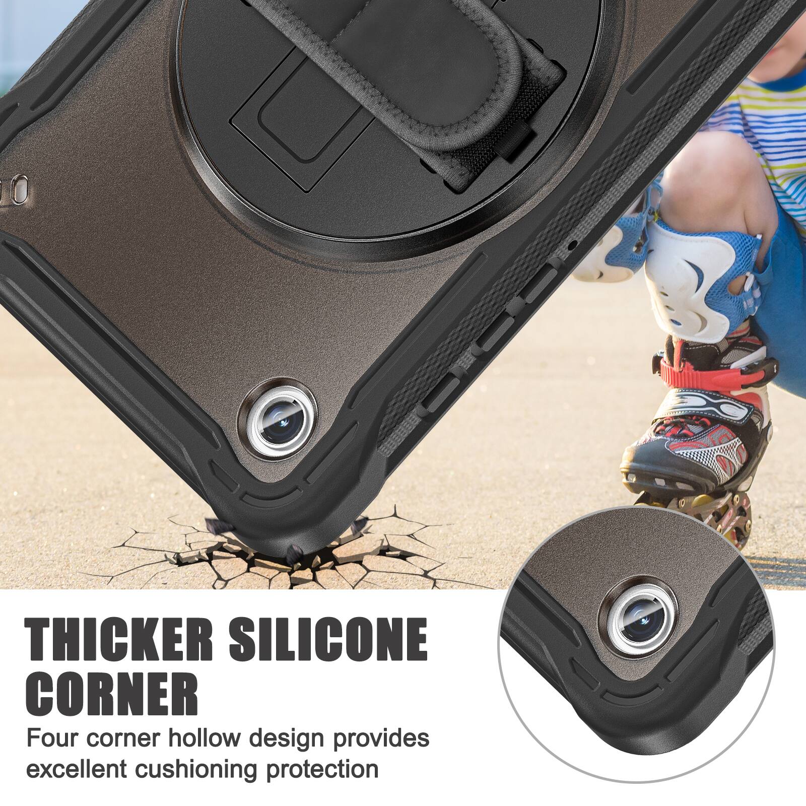 THICKER SILICONE CORNER

Four corner hollow design provides excellent cushioning protection