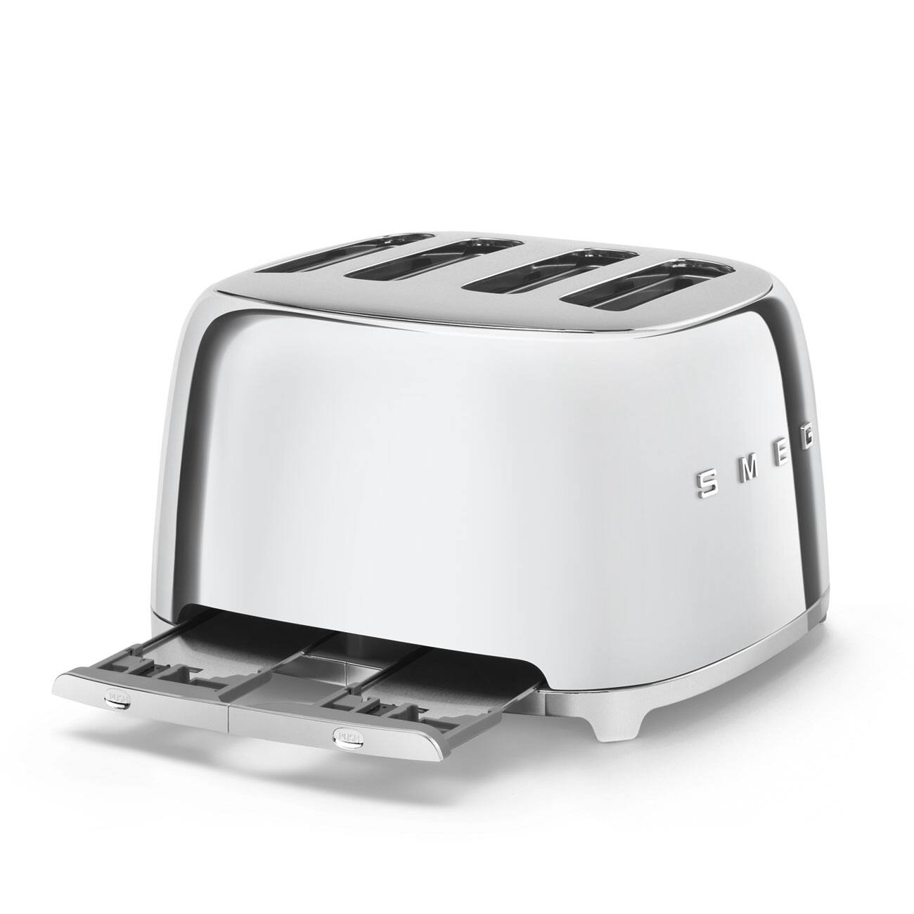 Angle. SMEG - SMEG TSF03 4-Slice Wide-Slot Toaster - Stainless Steel.