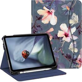 Kitcheniva - iPad 10th Generation 2022 Case With Stand And Pocket 10.9'' - Blooming Hibiscus