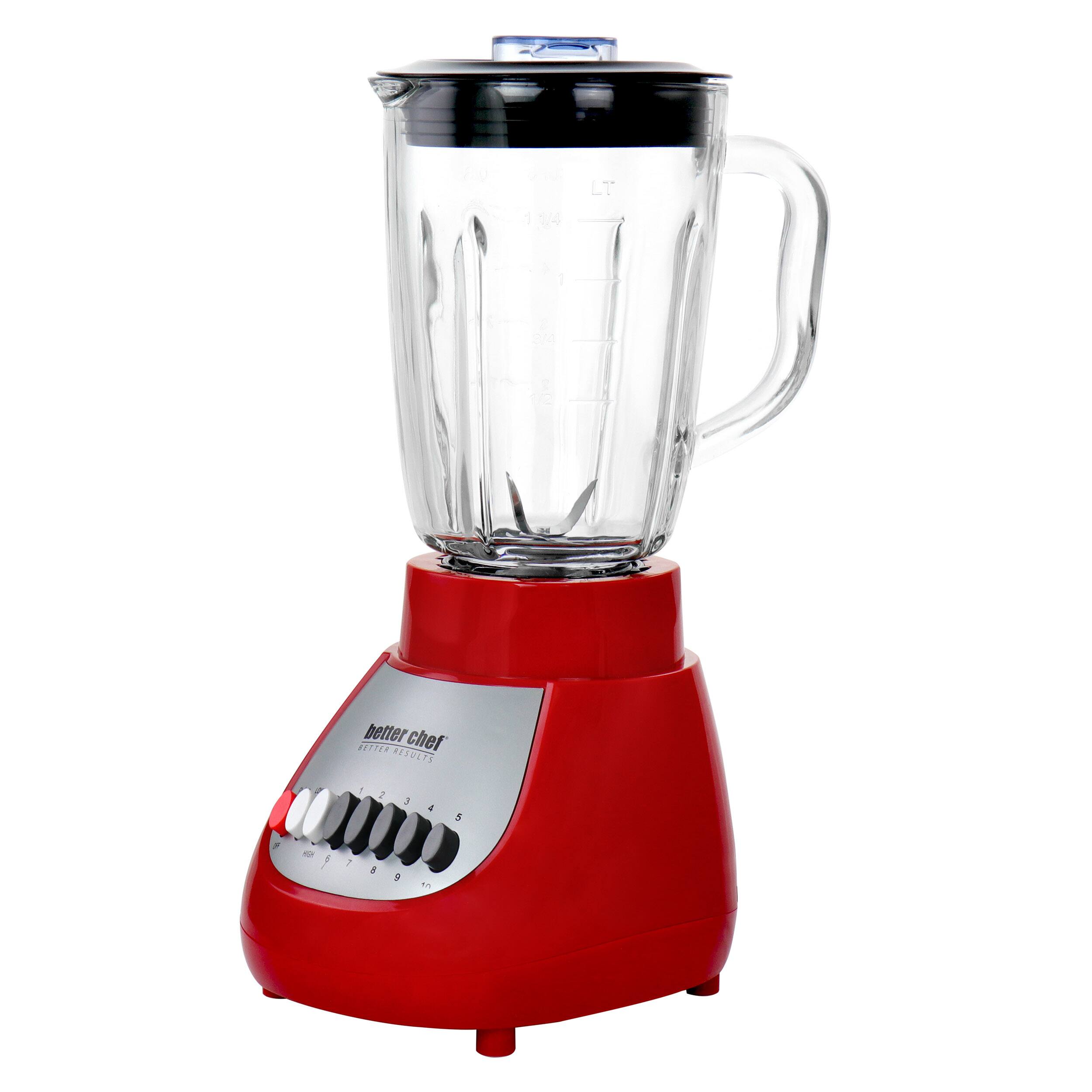 Better Chef - 10 Speed 350 Watt Glass Jar Blender - Red