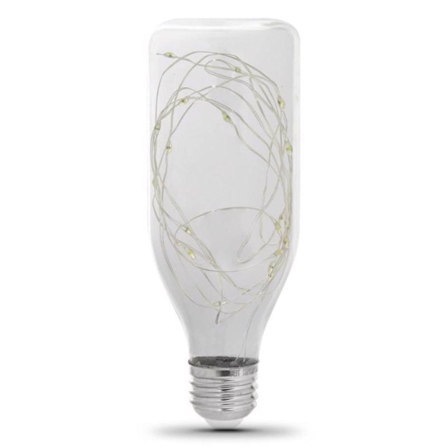 Left. FEIT ELECTRIC - Feit Bottle E26 (Medium) LED Bulb Multi-Colored 11 Watt Equivalence 1 pk.