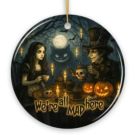 OrnamentallyYou - Mad Hatter Haunted Tea Party Ornament, Gothic Halloween in Wonderland Decoration and Gift - Multi-colored