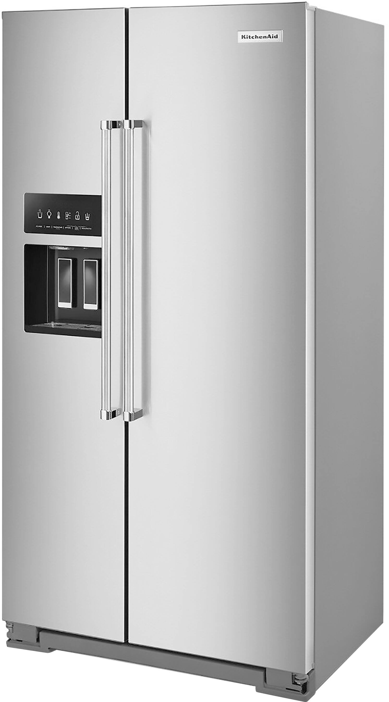 Alt View 2. KitchenAid - 22.6 Cu. Ft. Side-by-Side Counter-Depth Refrigerator - Stainless Steel With PrintShield Finish.