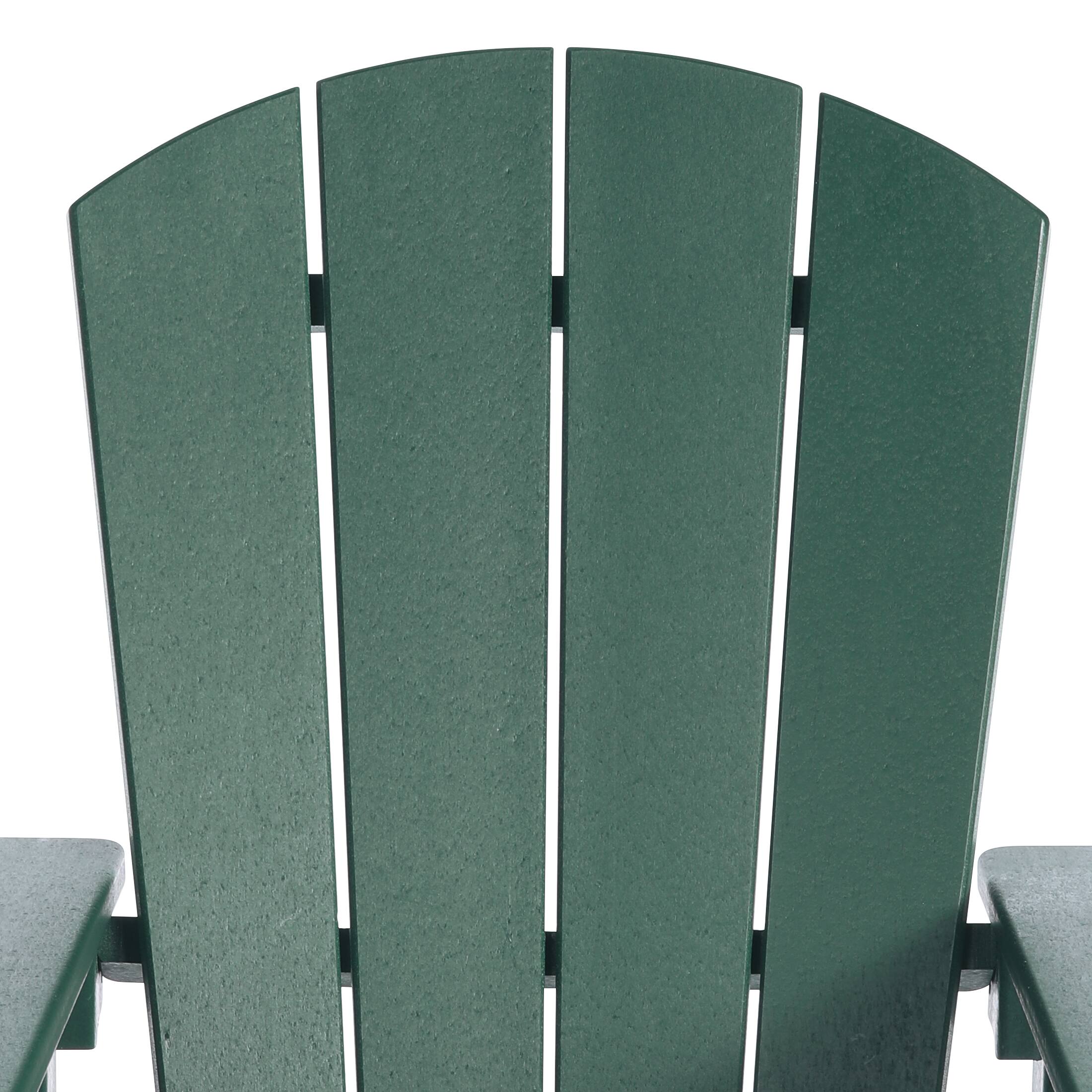 Alt View 4. WestinTrends - WestinTrends Malibu Kids Outdoor HDPE Adirondack Plastic Patio Chair - Dark Green.