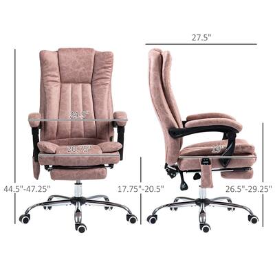 Vinsetto - 6 Point Vibration Massage Office Chair, High Back Computer Chair with Heat, Adjustable Height - Pink Vinsetto - 6 Point Vibration Massage Office Chair, High Back Computer Chair with Heat, Adjustable Height - Pink