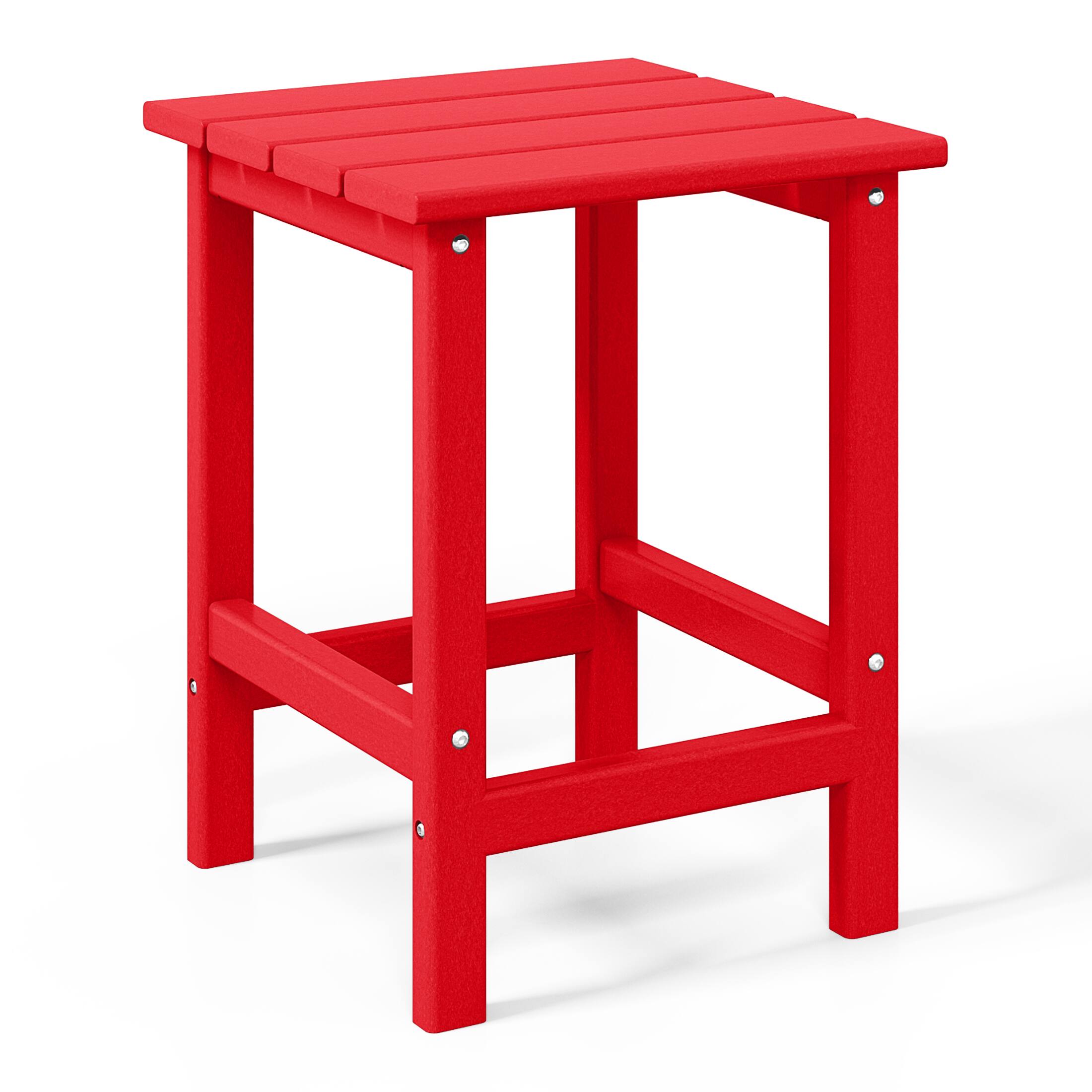 Left. WestinTrends - WestinTrends Malibu 14" square outdoor Side table for Adirondack chair - Red.