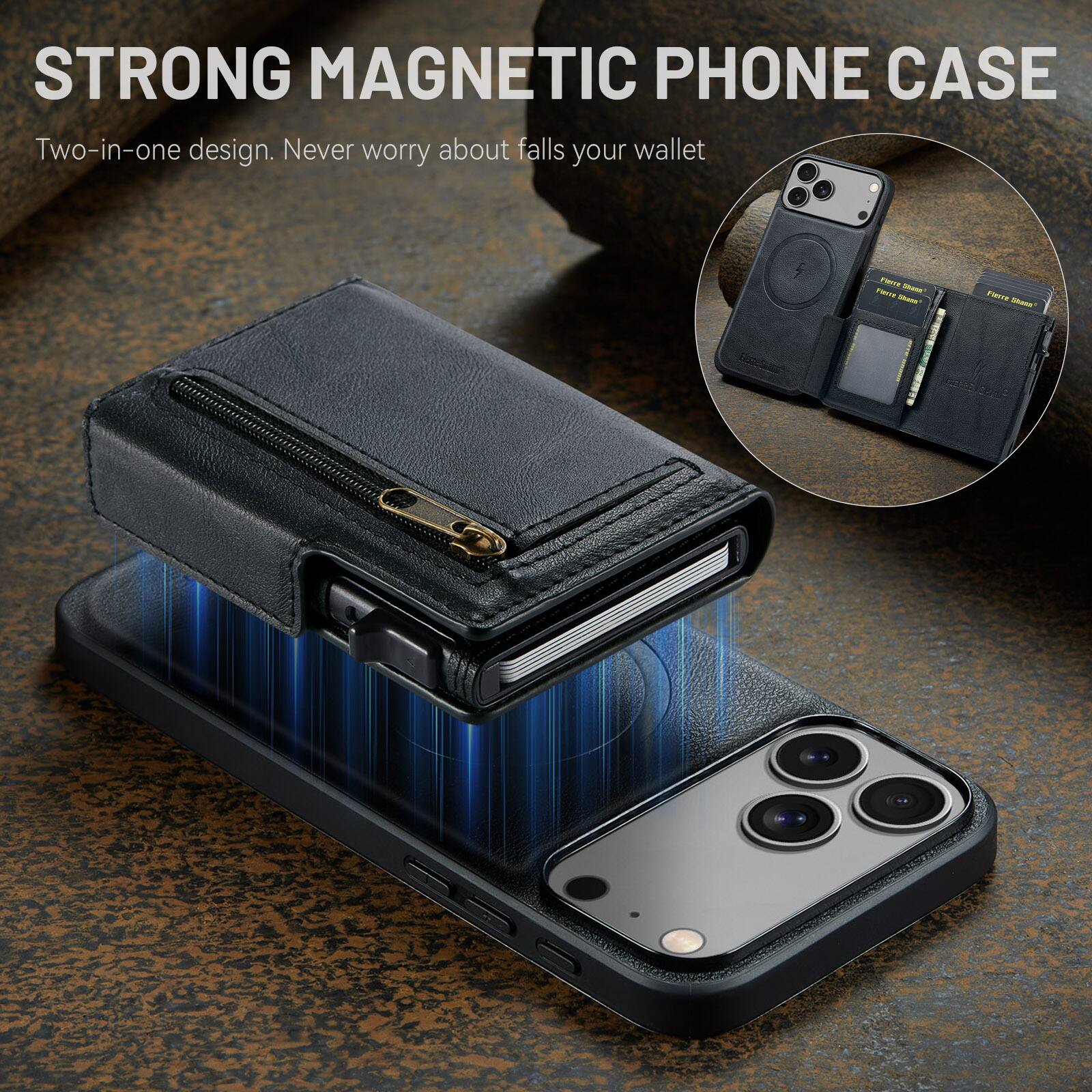 STRONG MAGNETIC PHONE CASE

Two-in-one design. Never worry about falls your wallet