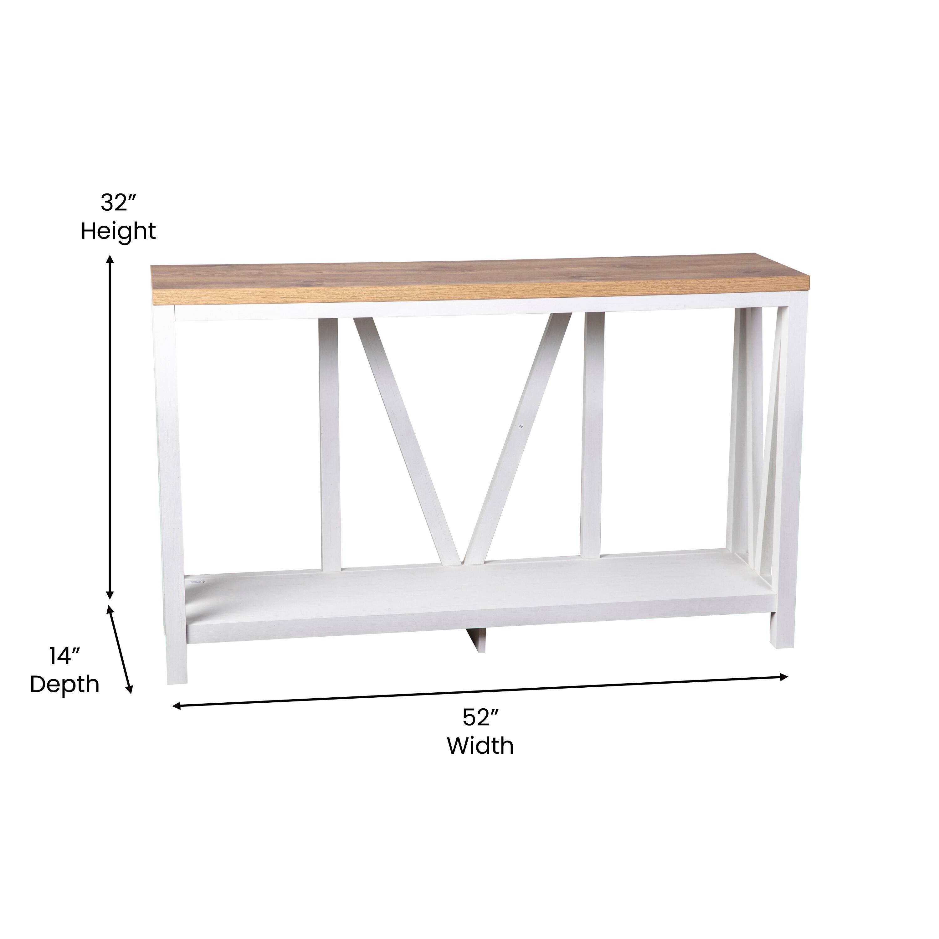 32" Height  
14" Depth  
52" Width