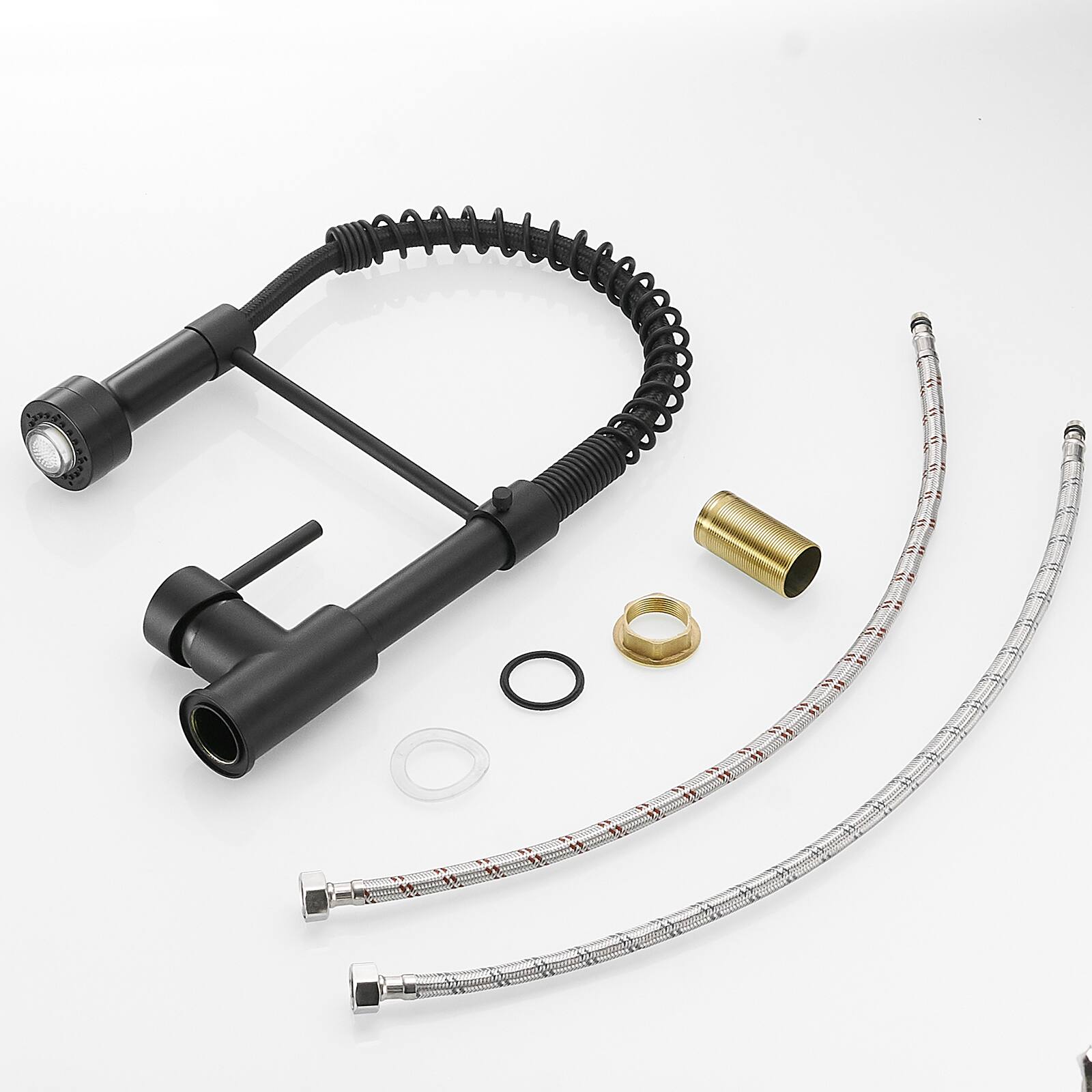 Alt View 2. APRILSOUL - Led Commercial Kitchen Faucet With Pull Down Sprayer Single Handle Single Lever Kitchen Sink Faucet - Black.