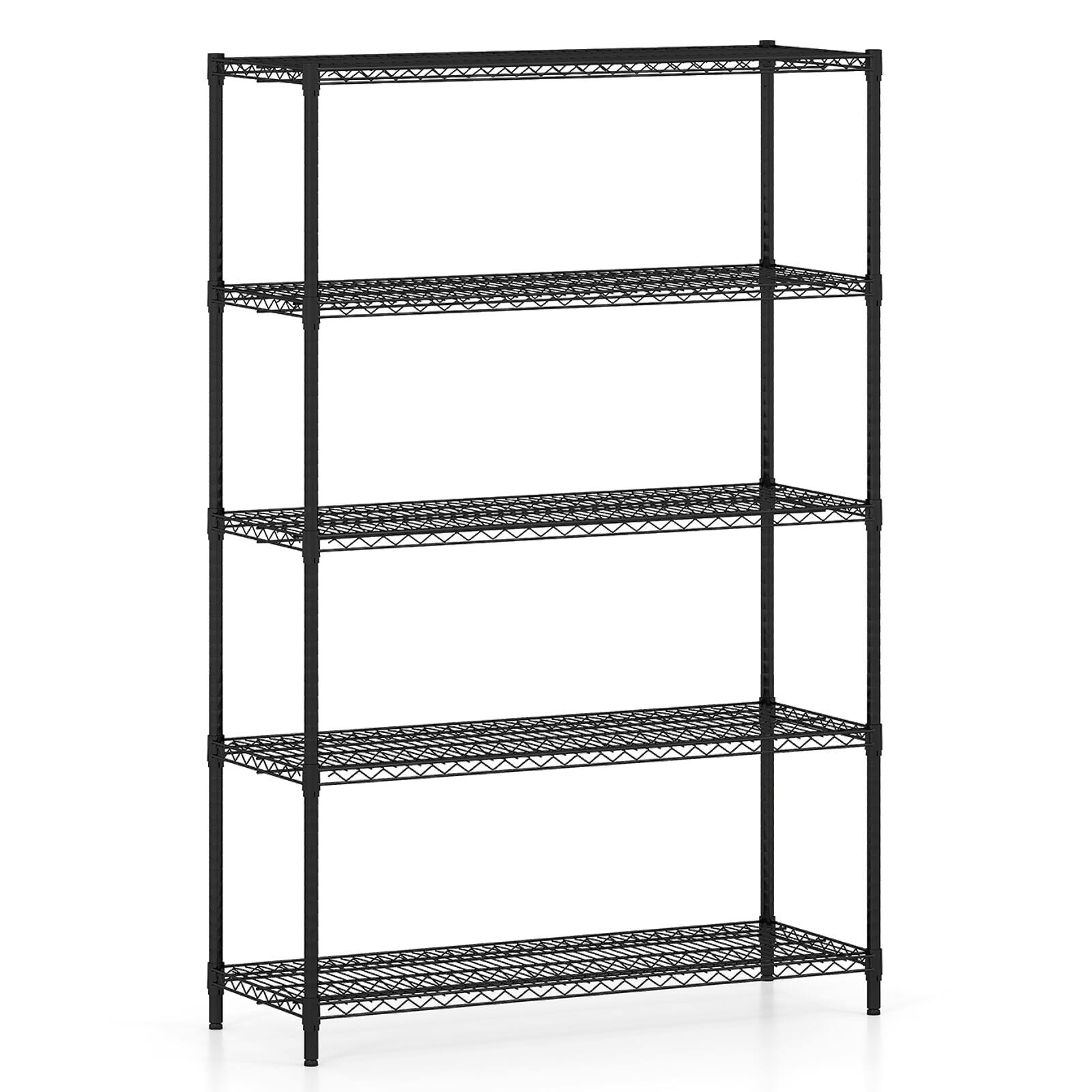 Alt View 9. Gymax - Gymax 5-Tier Metal Storage Shelving Unit 4000 LBS Storage Organizer for Home Kitchen - Black.