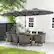 Alt View 5. Costway - 10 Pieces Patio Wicker Dining Set with Double-Sided Patio Umbrella 8 Armchairs - Grey,Mix Brown.