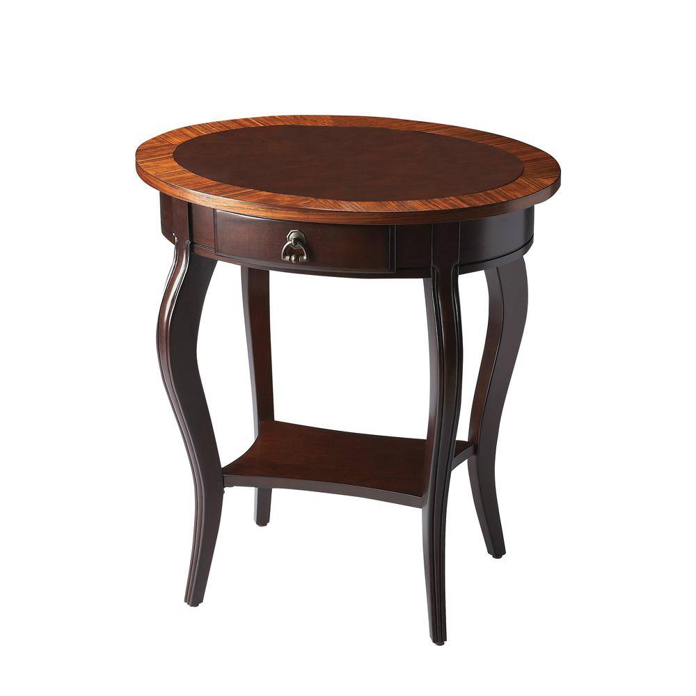 Left. Butler Specialty - Jeanette Nouveau Oval Side Table - Dark Brown.