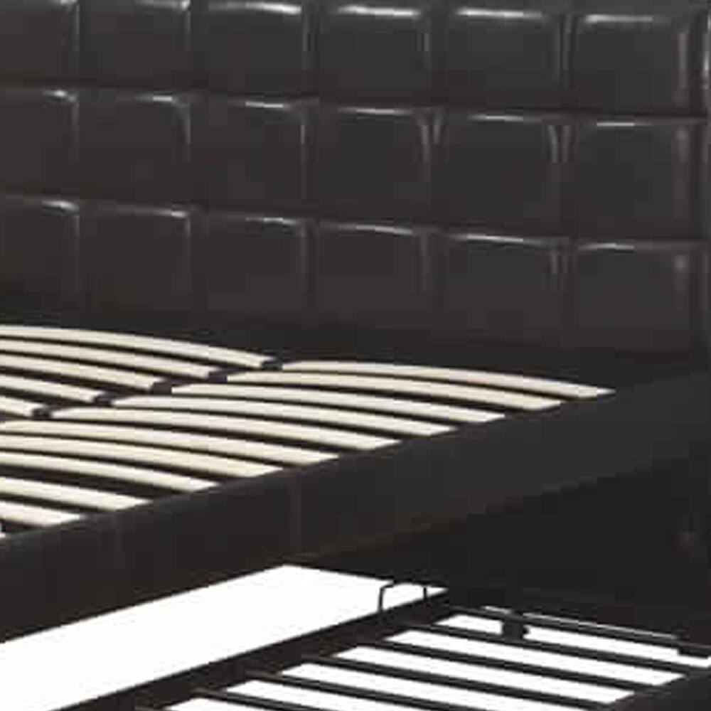 Alt View 3. Manhattan Lane - Entralling Twin Bed With Trundle  Squ Tufted Head Boards Espresso - Brown.