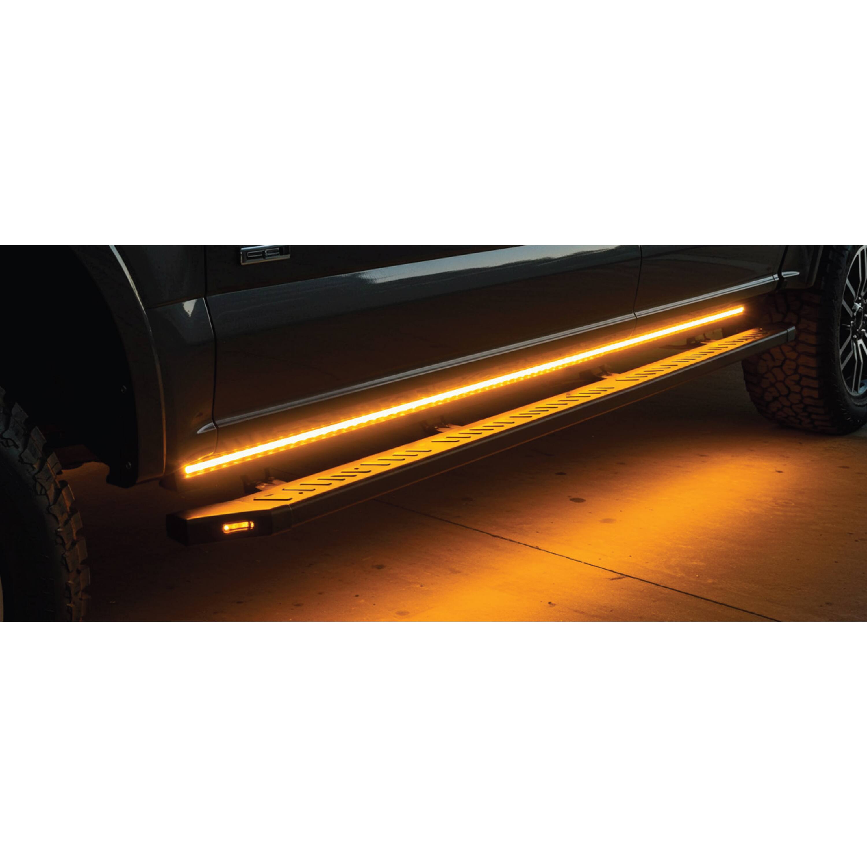 Alt View 13. Race Sport - COLORTRAIL LoPro 84” Sidekick Running Board Switchback LED Strip Kit - Multi.