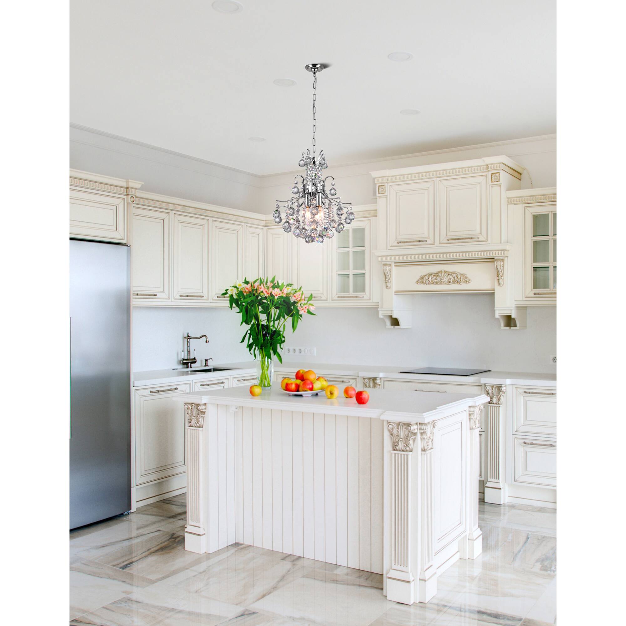 Alt View 2. CWI Lighting - Princess 3 Light Mini Chandelier With Chrome Finish - Chrome.