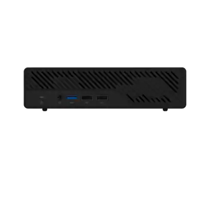 Front. Minisforum - MS-01 SE Workstation Mini PC, 32GB/1TB, Intel Core i5-12600H, Iris Xe Graphics, Dual 2.5GbE, USB4, WiFi 6E, Win 11 Pro - black.