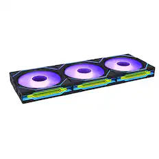Front. Lian Li - UNI Fan SL Infinity Wireless 120 Triple Pack 2.4 GHz Wireless Signal ARGB Fan (12SLIN1W3B) - Black.