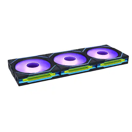 Front. Lian Li - UNI Fan SL Infinity Wireless 120 Triple Pack 2.4 GHz Wireless Signal ARGB Fan (12SLIN1W3B) - Black.