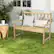 Back. Costway - Indonesia Teak Wood Garden Bench 2-Person Patio Bench with Backrest & Armrests - Natural.