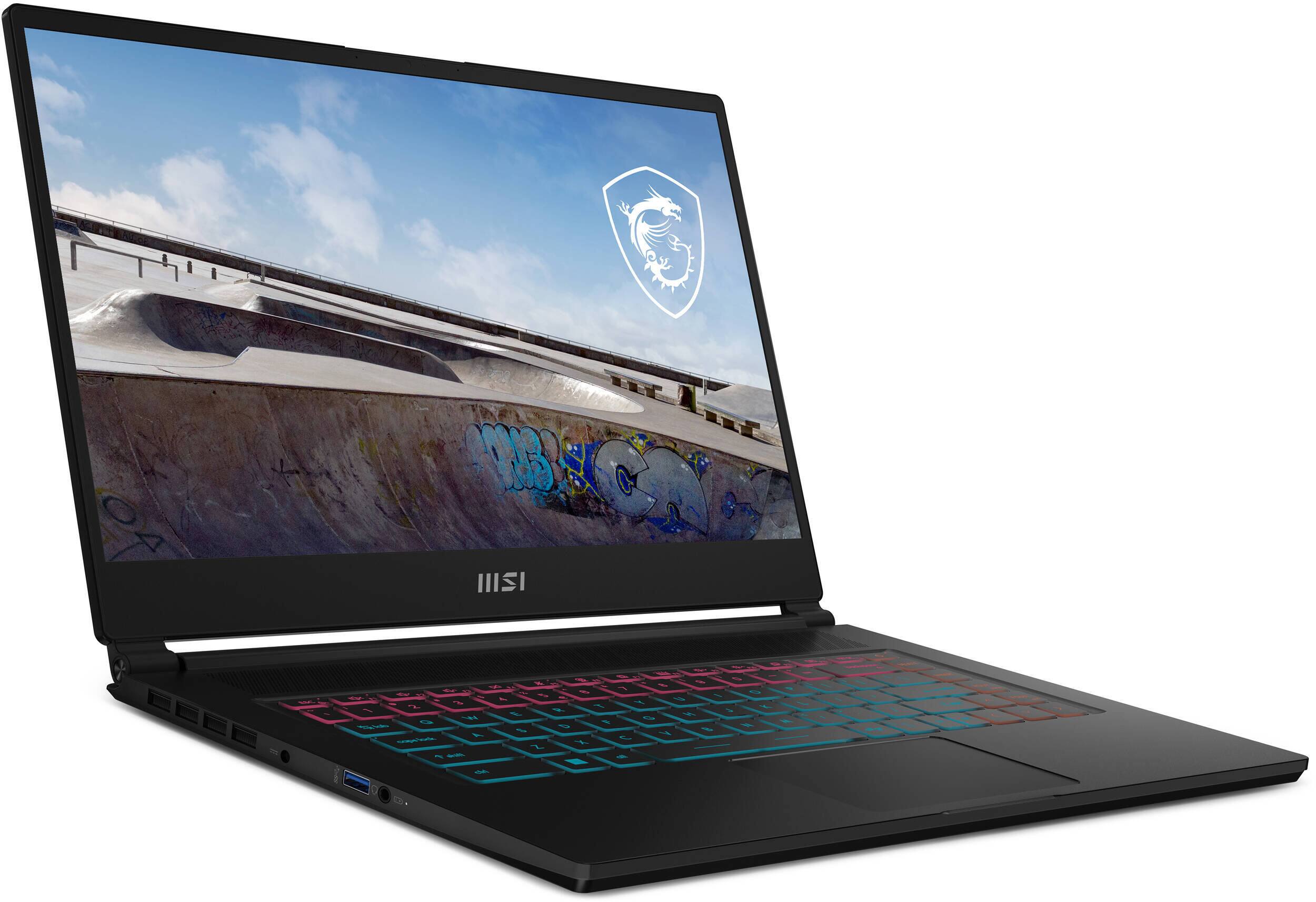Alt View 1. MSI - Stealth 15M Stealth 15M B12UE-040 Laptop 15.6 FHD Display (i7-1260P, 16GB, 512GB SSD, Win 11 Pro) - Black.